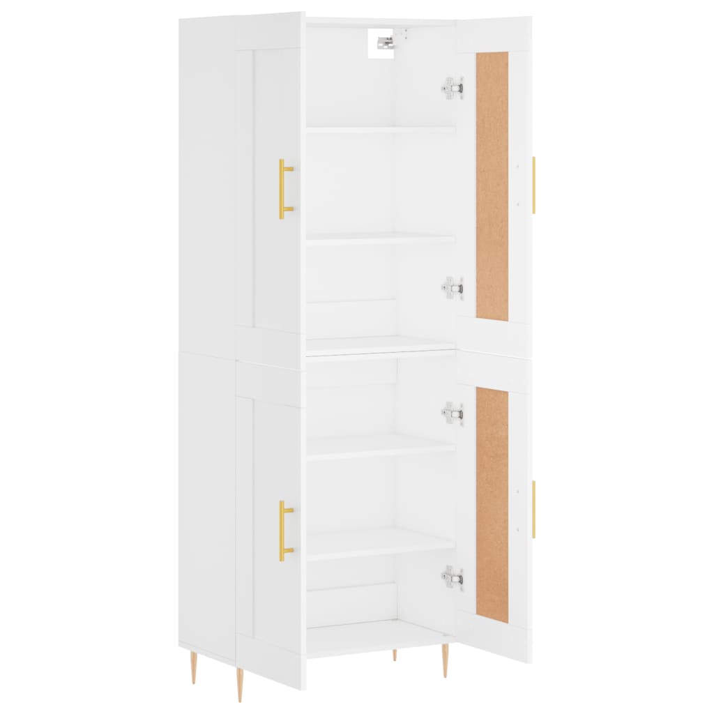 Skříň Highboard Bílá 69,5 X 34 X 180 Cm Kompozitní Dřevo