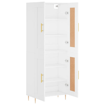 Skříň Highboard Bílá 69,5 X 34 X 180 Cm Kompozitní Dřevo
