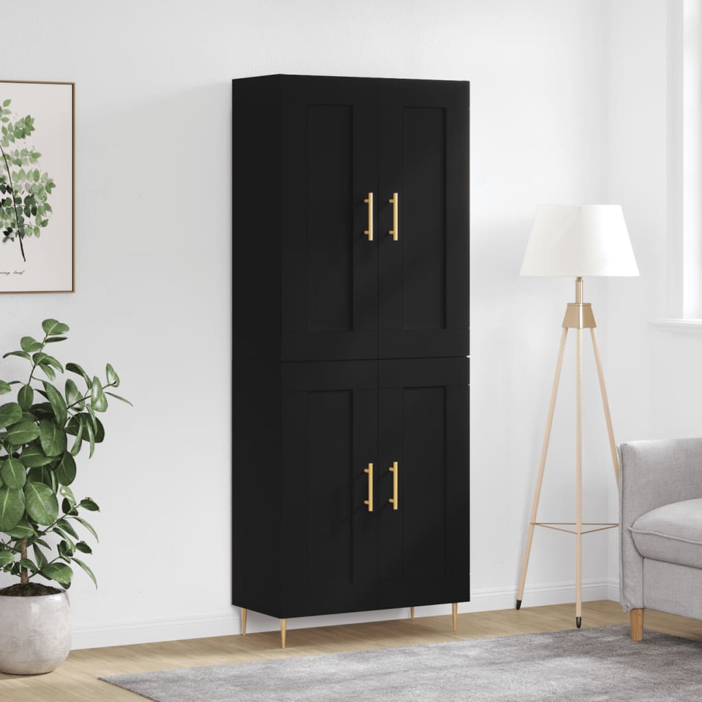 Skříň Highboard Betonově Šedá 69,5X34X180 Cm Kompozitní Dřevo