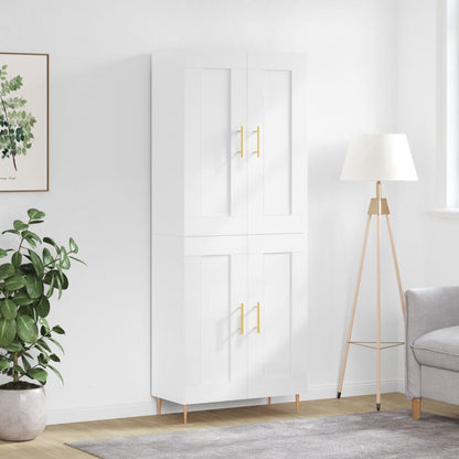 Skříň Highboard Betonově Šedá 69,5X34X180 Cm Kompozitní Dřevo
