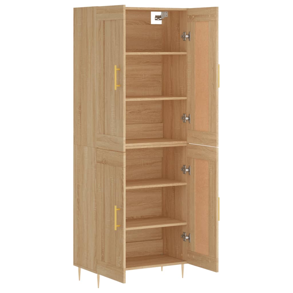 Skříň Highboard Dub Sonoma 69,5 X 34 X 180 Cm Kompozitní Dřevo