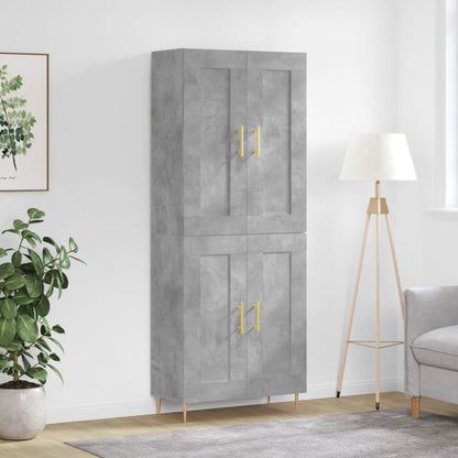 Skříň Highboard Betonově Šedá 69,5X34X180 Cm Kompozitní Dřevo