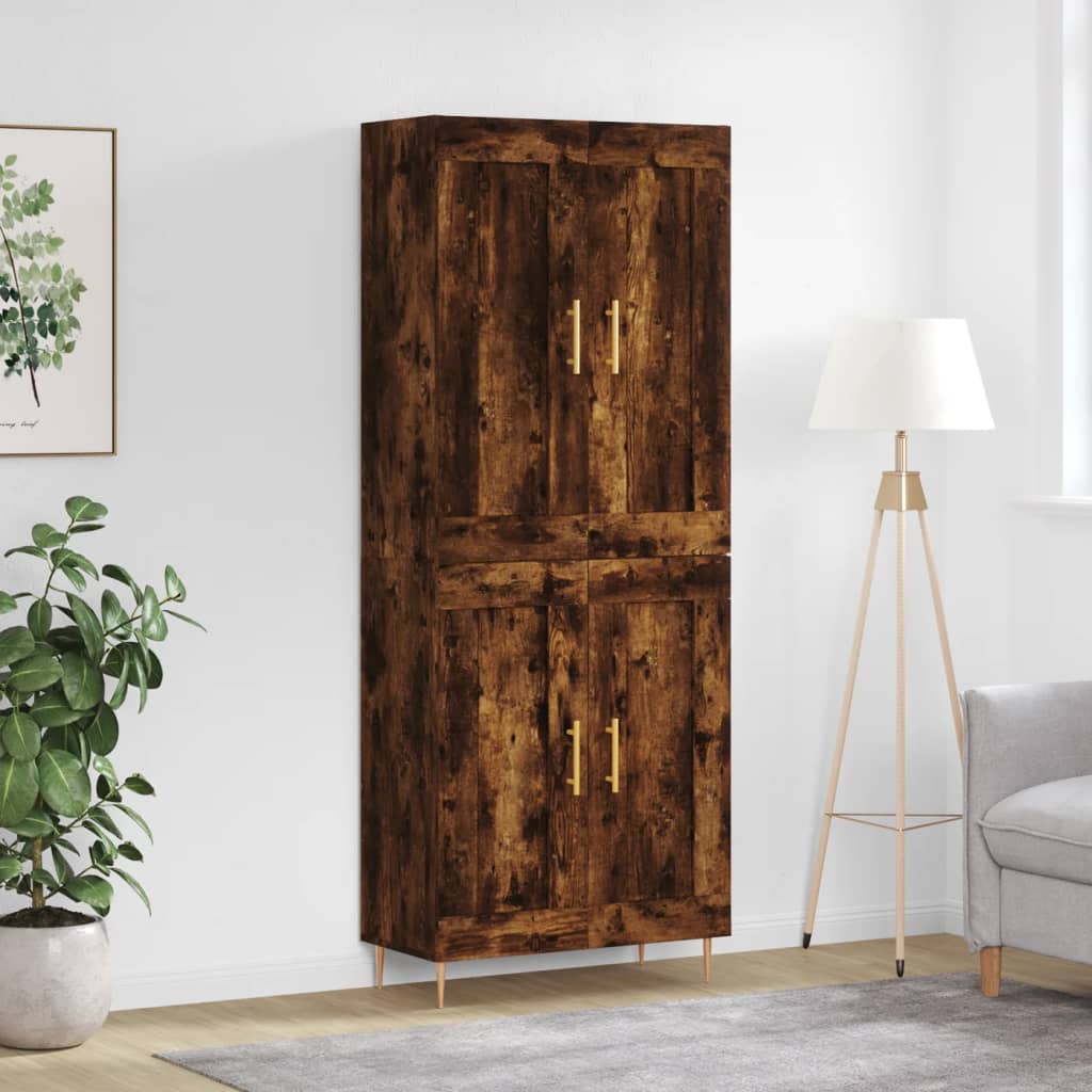 Skříň Highboard Betonově Šedá 69,5X34X180 Cm Kompozitní Dřevo