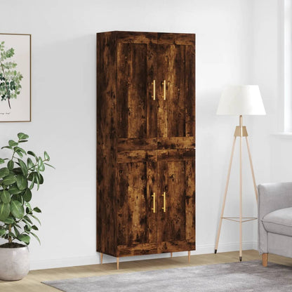 Skříň Highboard Betonově Šedá 69,5X34X180 Cm Kompozitní Dřevo