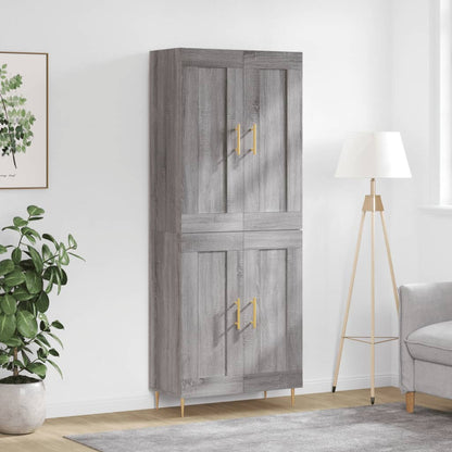 Skříň Highboard Betonově Šedá 69,5X34X180 Cm Kompozitní Dřevo
