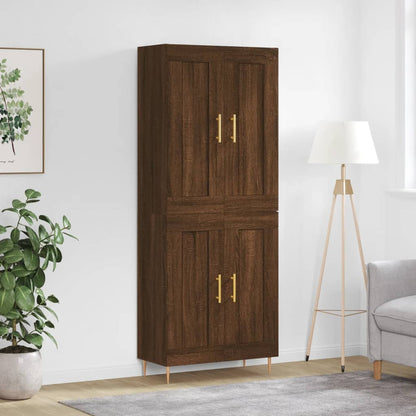 Skříň Highboard Betonově Šedá 69,5X34X180 Cm Kompozitní Dřevo