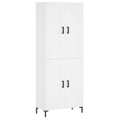 Skříň Highboard Bílá 69,5 X 34 X 180 Cm Kompozitní Dřevo