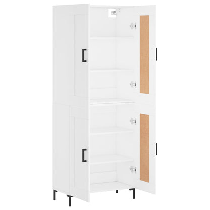 Skříň Highboard Bílá 69,5 X 34 X 180 Cm Kompozitní Dřevo