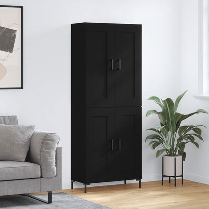 Skříň Highboard Lesklá Bílá 69,5 X 34 X 180 Cm Kompozitní Dřevo