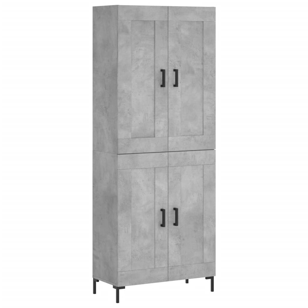 Skříň Highboard Betonově Šedá 69,5X34X180 Cm Kompozitní Dřevo