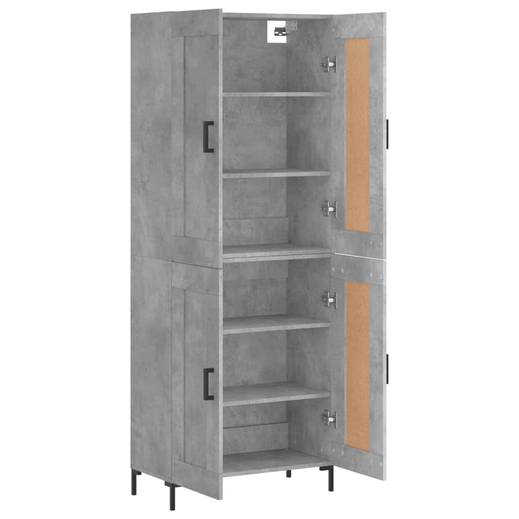 Skříň Highboard Betonově Šedá 69,5X34X180 Cm Kompozitní Dřevo