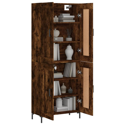 Skříň Highboard Kouřový Dub 69,5 X 34 X 180 Cm Kompozitní Dřevo
