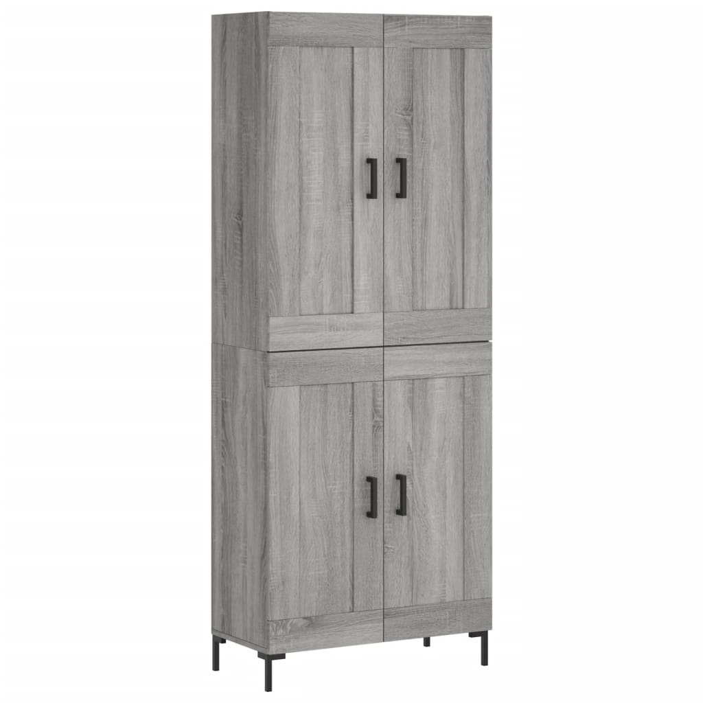 Skříň Highboard Šedá Sonoma 69,5 X 34 X 180 Cm Kompozitní Dřevo
