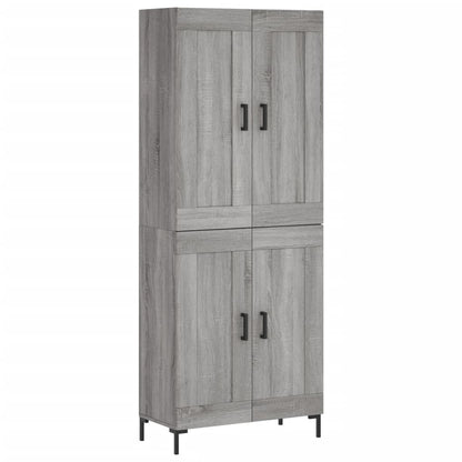 Skříň Highboard Šedá Sonoma 69,5 X 34 X 180 Cm Kompozitní Dřevo