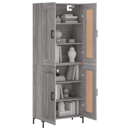 Skříň Highboard Šedá Sonoma 69,5 X 34 X 180 Cm Kompozitní Dřevo