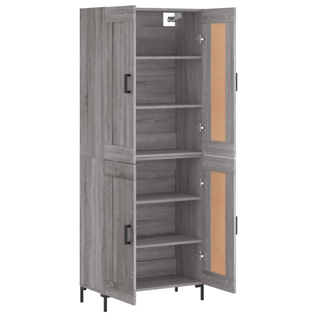 Skříň Highboard Šedá Sonoma 69,5 X 34 X 180 Cm Kompozitní Dřevo