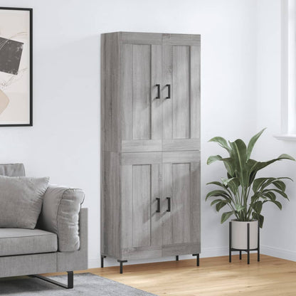 Skříň Highboard Lesklá Bílá 69,5 X 34 X 180 Cm Kompozitní Dřevo