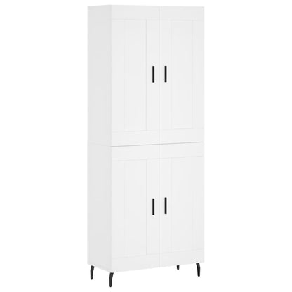 Skříň Highboard Bílá 69,5 X 34 X 180 Cm Kompozitní Dřevo