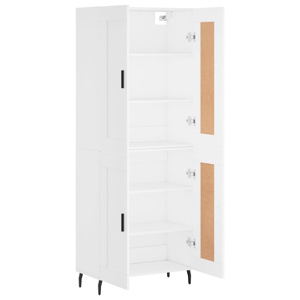 Skříň Highboard Bílá 69,5 X 34 X 180 Cm Kompozitní Dřevo