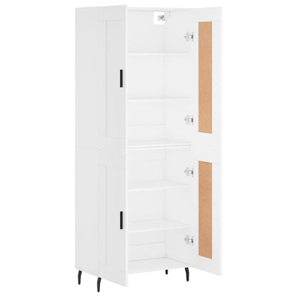 Skříň Highboard Bílá 69,5 X 34 X 180 Cm Kompozitní Dřevo