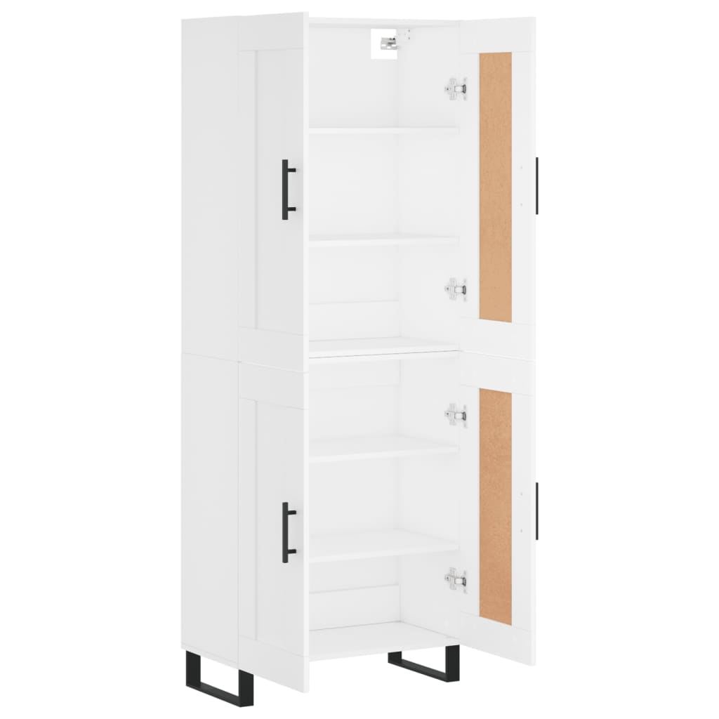 Skříň Highboard Bílá 69,5 X 34 X 180 Cm Kompozitní Dřevo