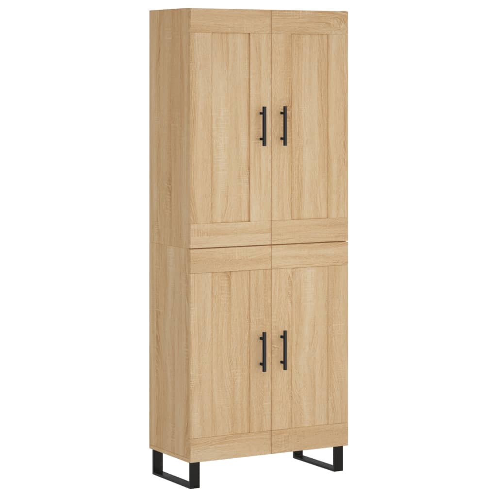 Skříň Highboard Dub Sonoma 69,5 X 34 X 180 Cm Kompozitní Dřevo