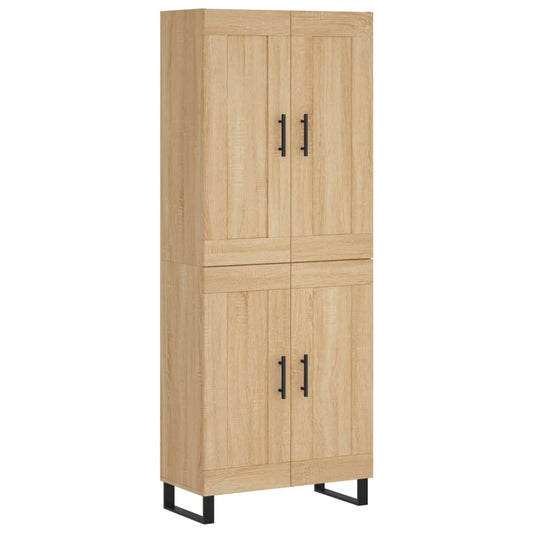 Skříň Highboard Dub Sonoma 69,5 X 34 X 180 Cm Kompozitní Dřevo