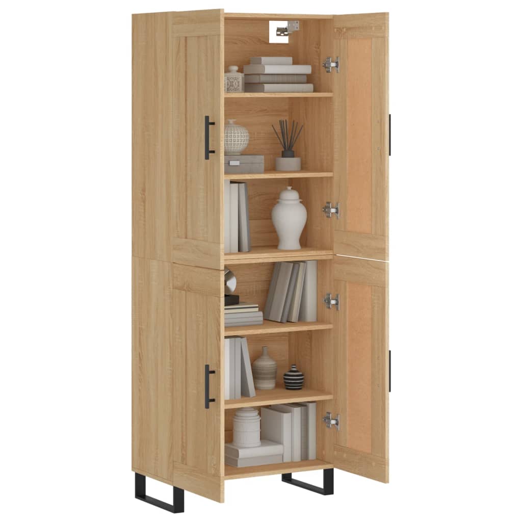 Skříň Highboard Dub Sonoma 69,5 X 34 X 180 Cm Kompozitní Dřevo