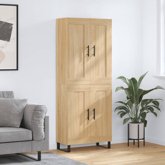 Skříň Highboard Dub Sonoma 69,5 X 34 X 180 Cm Kompozitní Dřevo