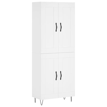 Skříň Highboard Bílá 69,5 X 34 X 180 Cm Kompozitní Dřevo