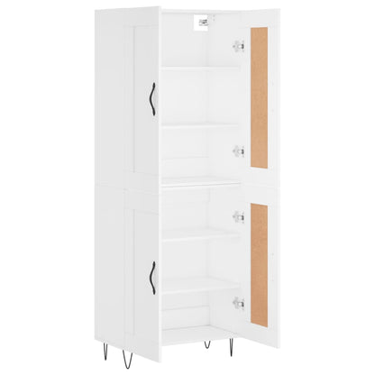 Skříň Highboard Bílá 69,5 X 34 X 180 Cm Kompozitní Dřevo