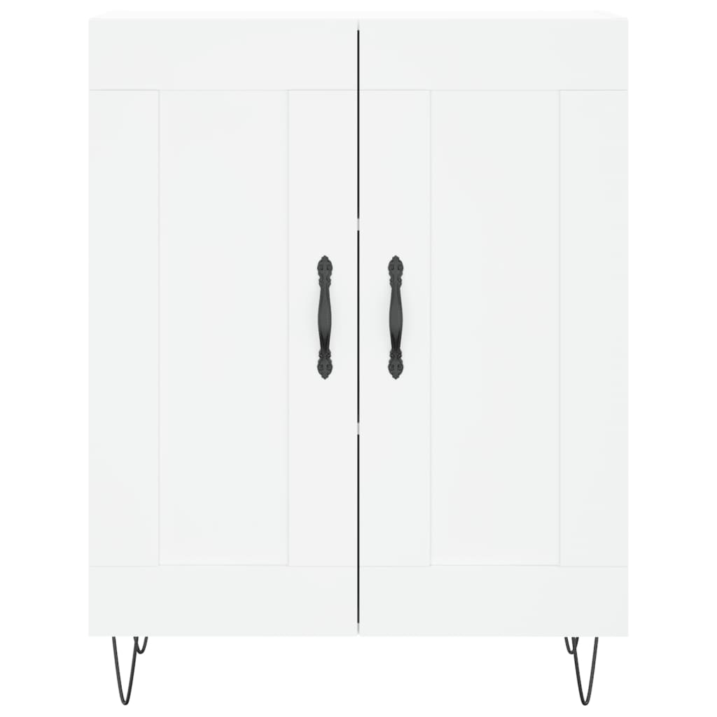 Skříň Highboard Bílá 69,5 X 34 X 180 Cm Kompozitní Dřevo