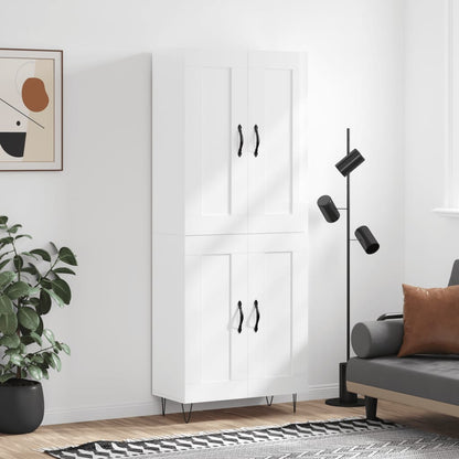 Skříň Highboard Černá 69,5 X 34 X 180 Cm Kompozitní Dřevo