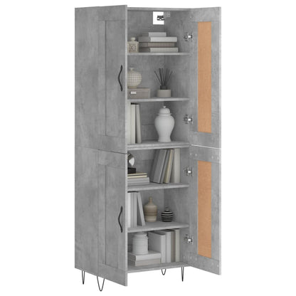 Skříň Highboard Betonově Šedá 69,5X34X180 Cm Kompozitní Dřevo
