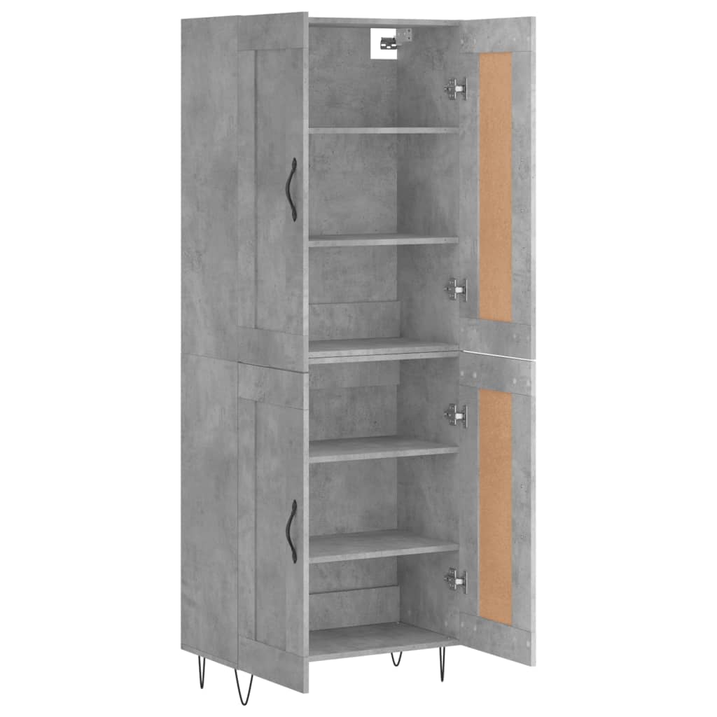 Skříň Highboard Betonově Šedá 69,5X34X180 Cm Kompozitní Dřevo