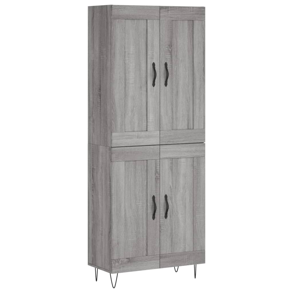 Skříň Highboard Šedá Sonoma 69,5 X 34 X 180 Cm Kompozitní Dřevo