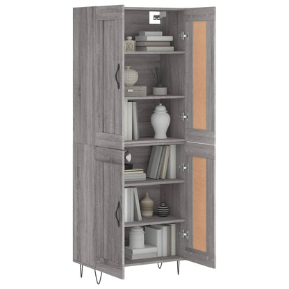 Skříň Highboard Šedá Sonoma 69,5 X 34 X 180 Cm Kompozitní Dřevo