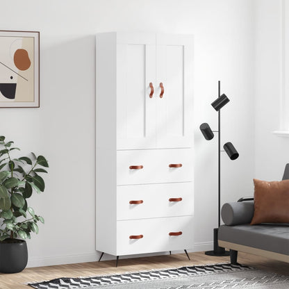 Skříň Highboard Betonově Šedá 69,5X34X180 Cm Kompozitní Dřevo