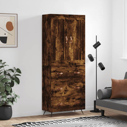 Skříň Highboard Betonově Šedá 69,5X34X180 Cm Kompozitní Dřevo