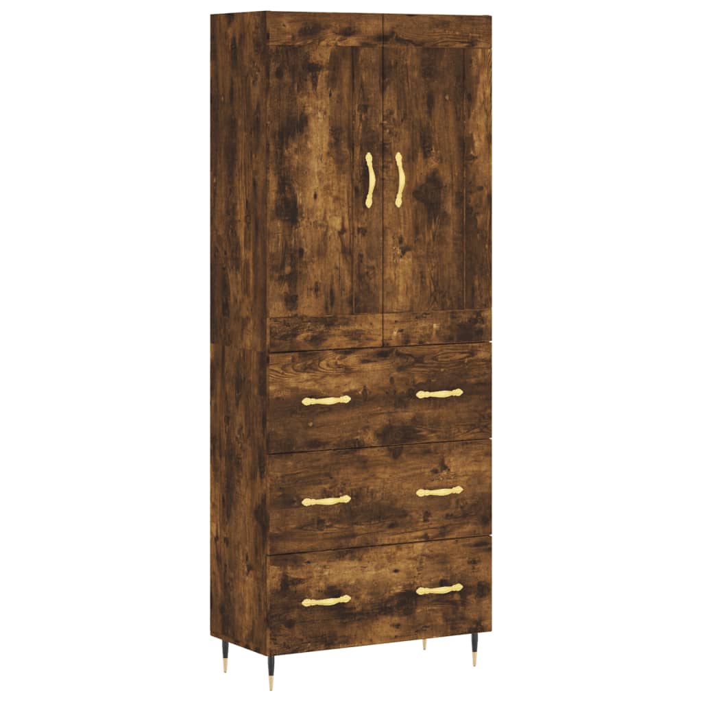 Skříň Highboard 69,5 X 34 X 180 Cm Kompozitní Dřevo