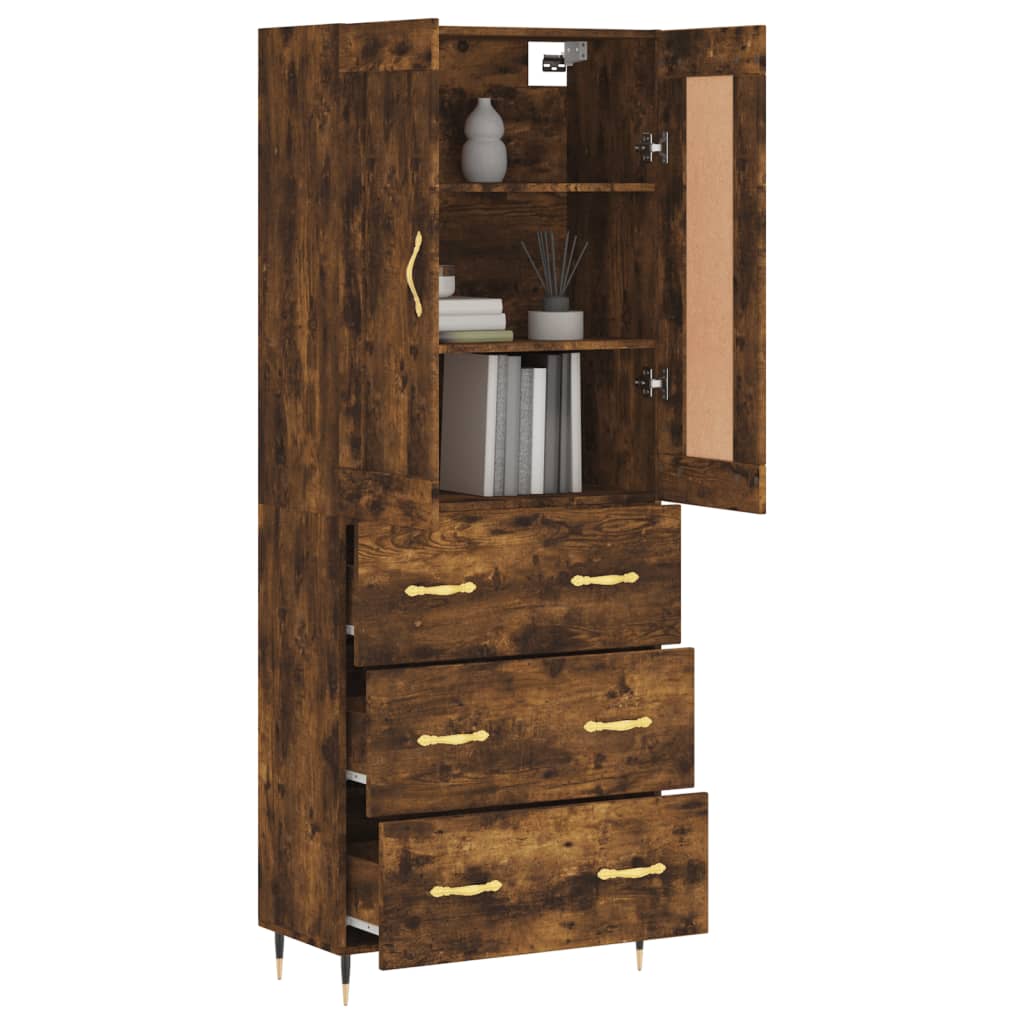 Skříň Highboard 69,5 X 34 X 180 Cm Kompozitní Dřevo