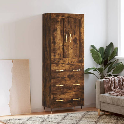 Skříň Highboard 69,5 X 34 X 180 Cm Kompozitní Dřevo