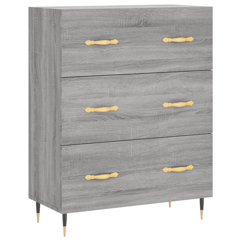 Skříň Highboard Šedá Sonoma 69,5 X 34 X 180 Cm Kompozitní Dřevo