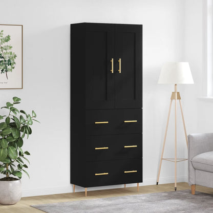 Skříň Highboard Betonově Šedá 69,5X34X180 Cm Kompozitní Dřevo