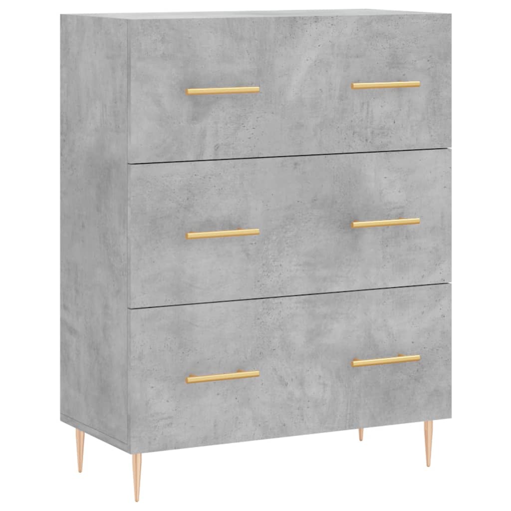 Skříň Highboard Betonově Šedá 69,5X34X180 Cm Kompozitní Dřevo