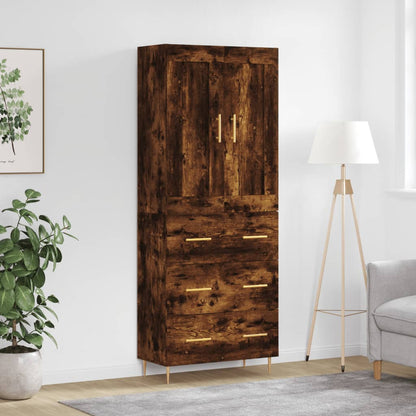 Skříň Highboard Betonově Šedá 69,5X34X180 Cm Kompozitní Dřevo