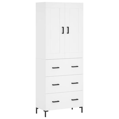 Skříň Highboard Bílá 69,5 X 34 X 180 Cm Kompozitní Dřevo