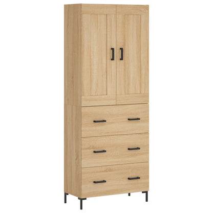 Skříň Highboard Dub Sonoma 69,5 X 34 X 180 Cm Kompozitní Dřevo