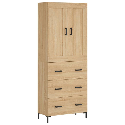 Skříň Highboard Dub Sonoma 69,5 X 34 X 180 Cm Kompozitní Dřevo