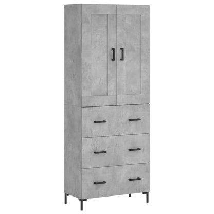 Skříň Highboard Betonově Šedá 69,5X34X180 Cm Kompozitní Dřevo
